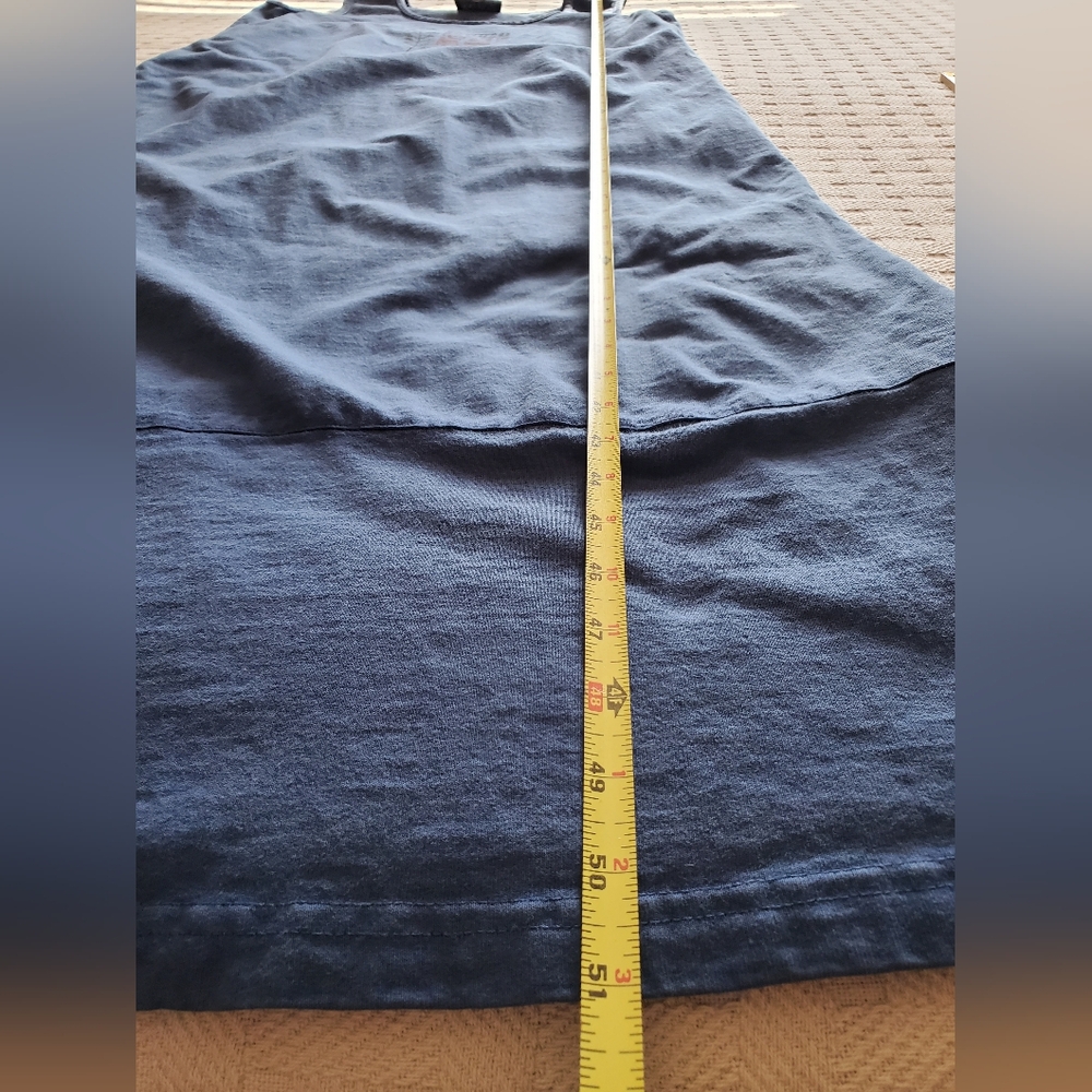 Fenini Art-to-Wear Blue Cotton Maxi Dress Artsy Boho Slit 100% Cotton - Picture 7 of 12